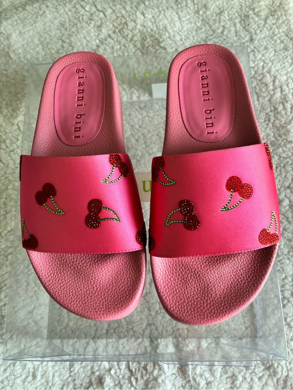 gianni bini Pink Cherry Slide Sandals